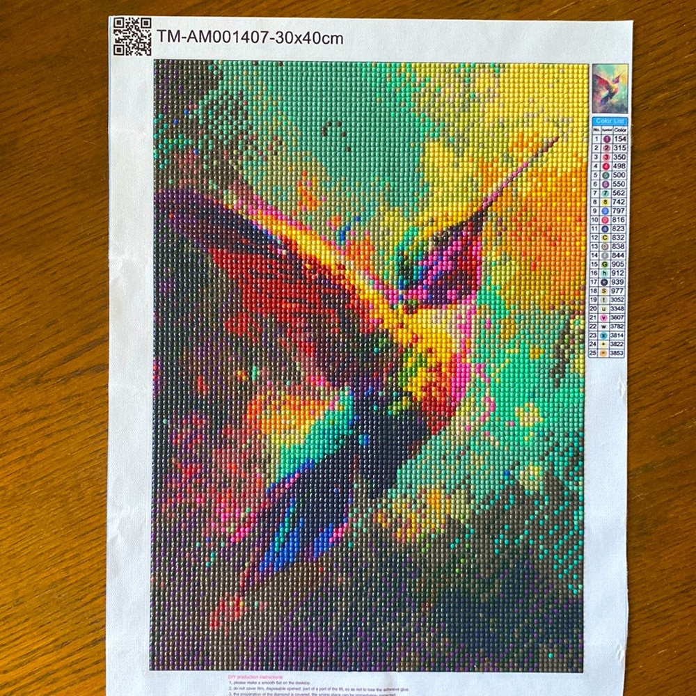 Colorful Hummingbird Diamond Dot Art Picture Painting